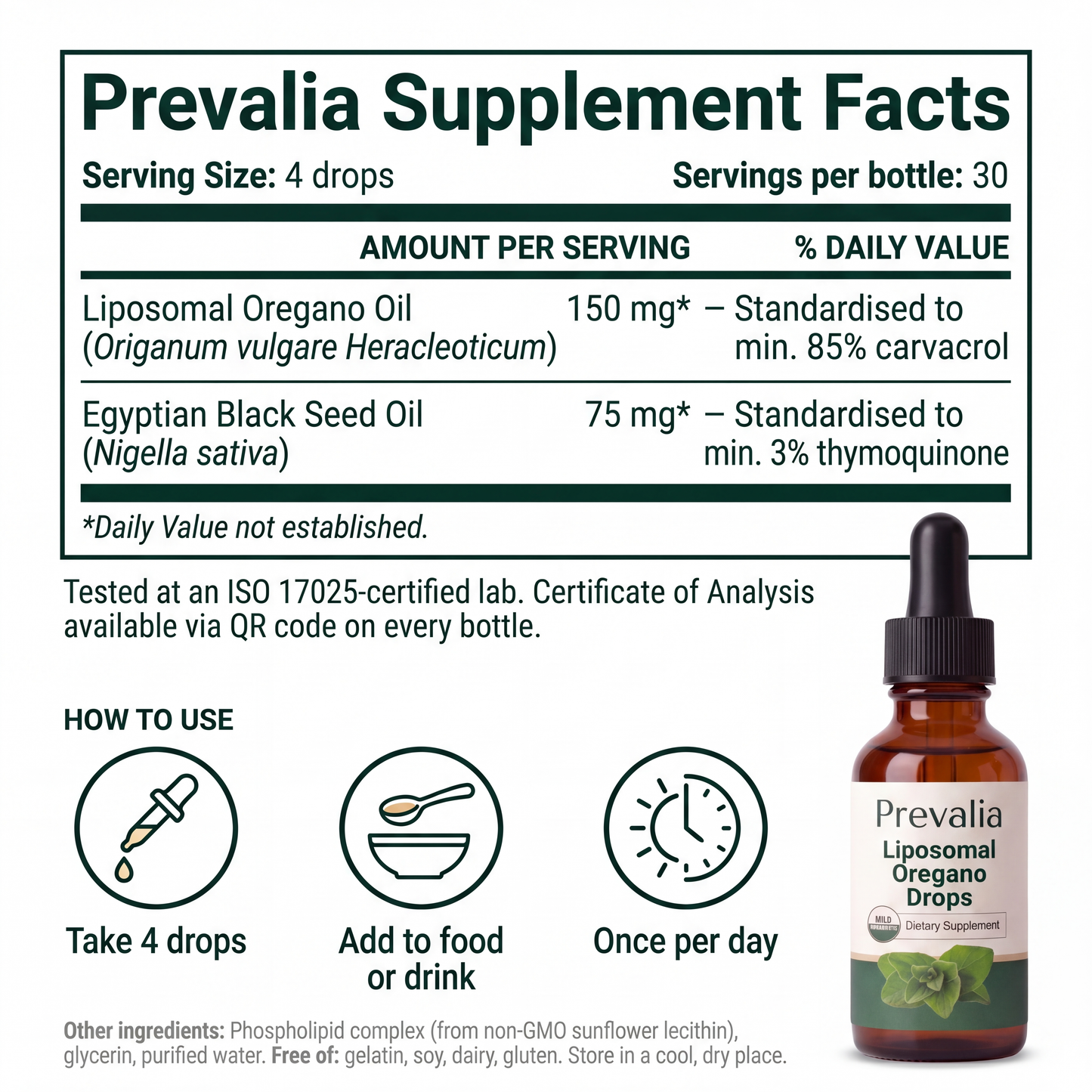 Prevalia Liposomal Oregano Drops